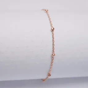 Cable Satellite - Rose Gold Vermeil Anklet - ANK14 RG