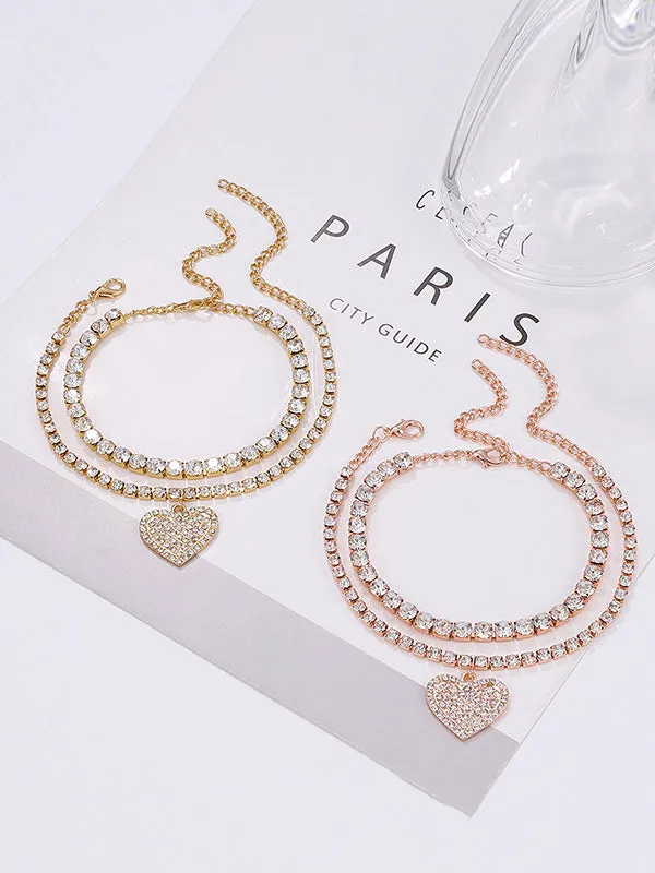 Chains Heart Shape Anklets