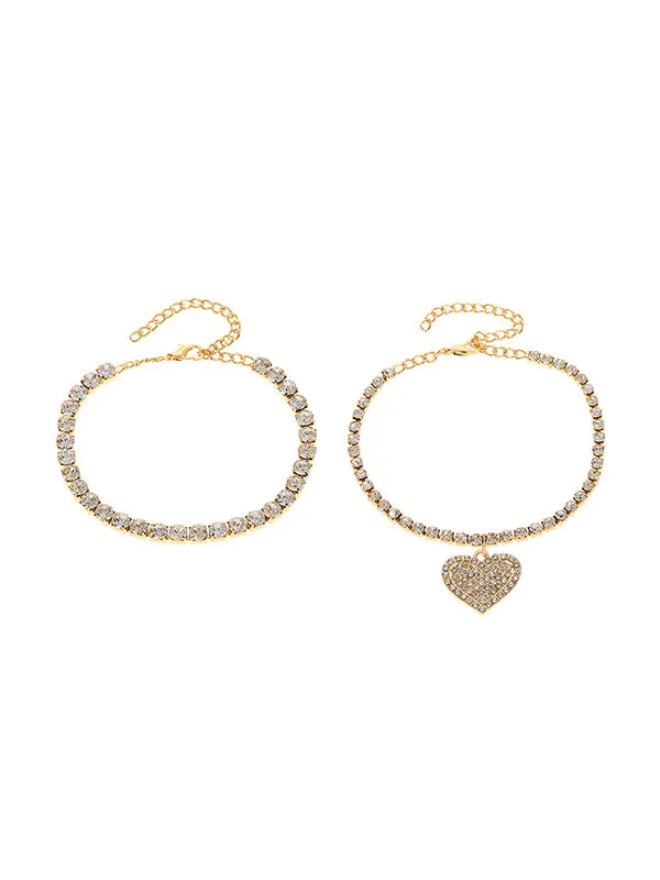Chains Heart Shape Anklets