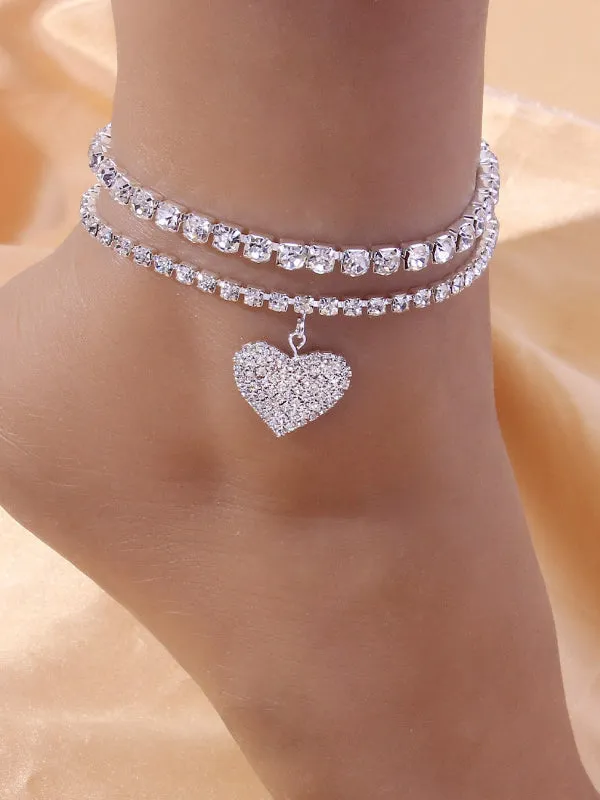 Chains Heart Shape Anklets