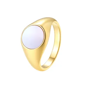 Circle Shell Signet Ring Gold