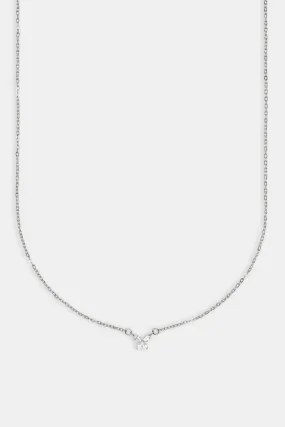 Clear Butterfly Necklace - White