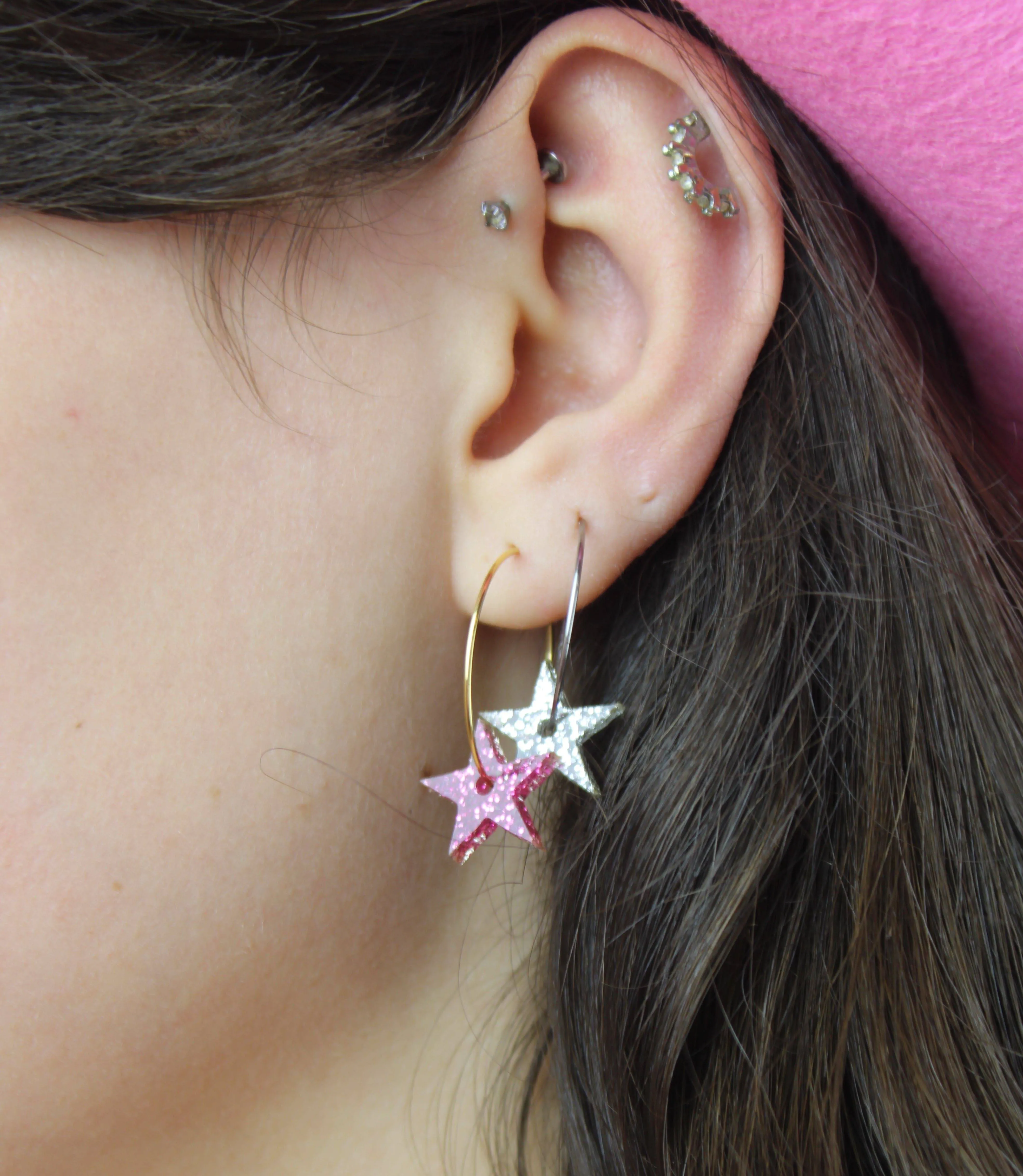 Cosmic Cowgirl Star Power Hoop Earring Set