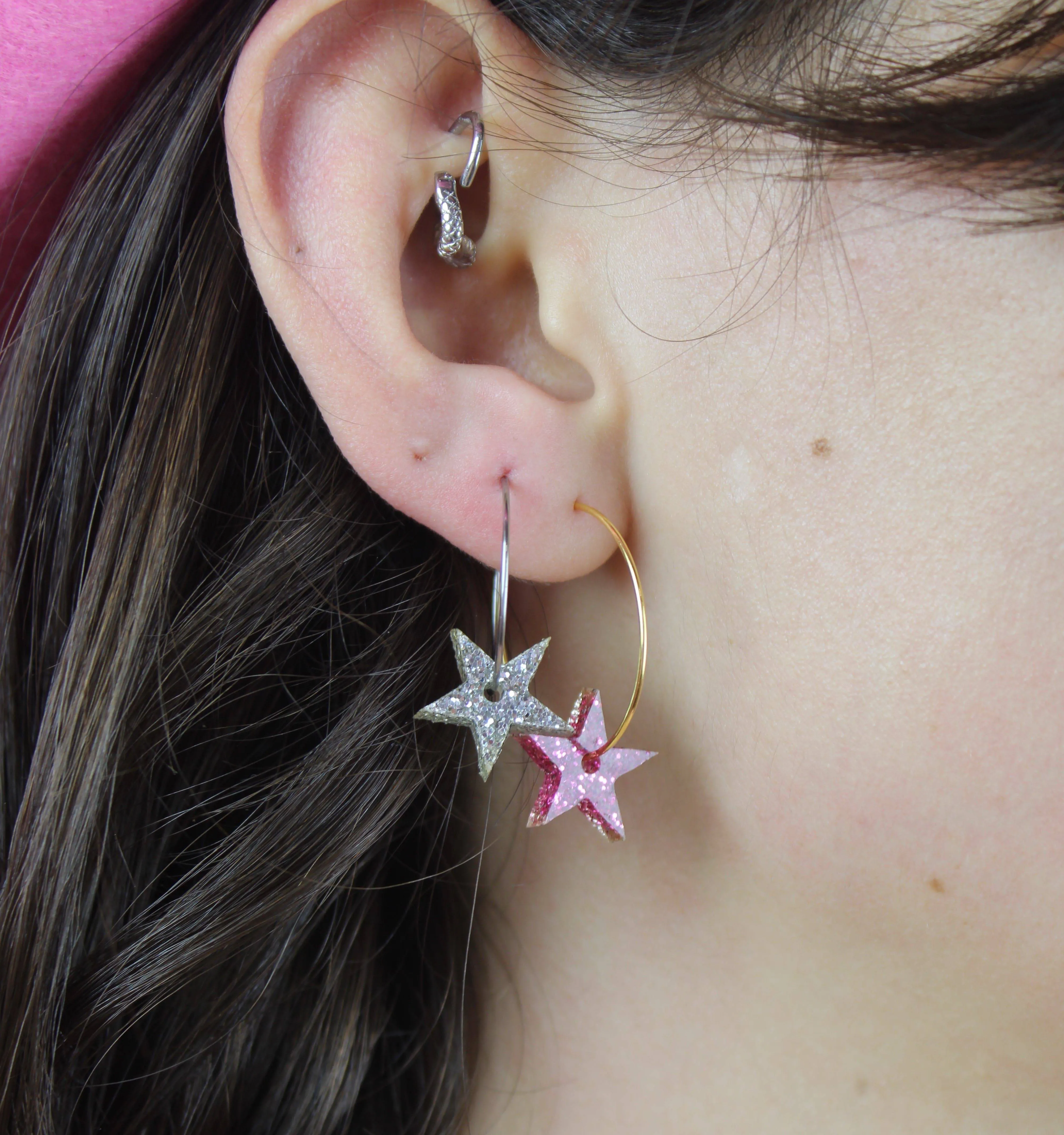 Cosmic Cowgirl Star Power Hoop Earring Set