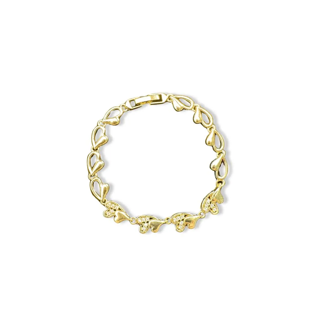 Crystal Heart Link Bracelet - 33
