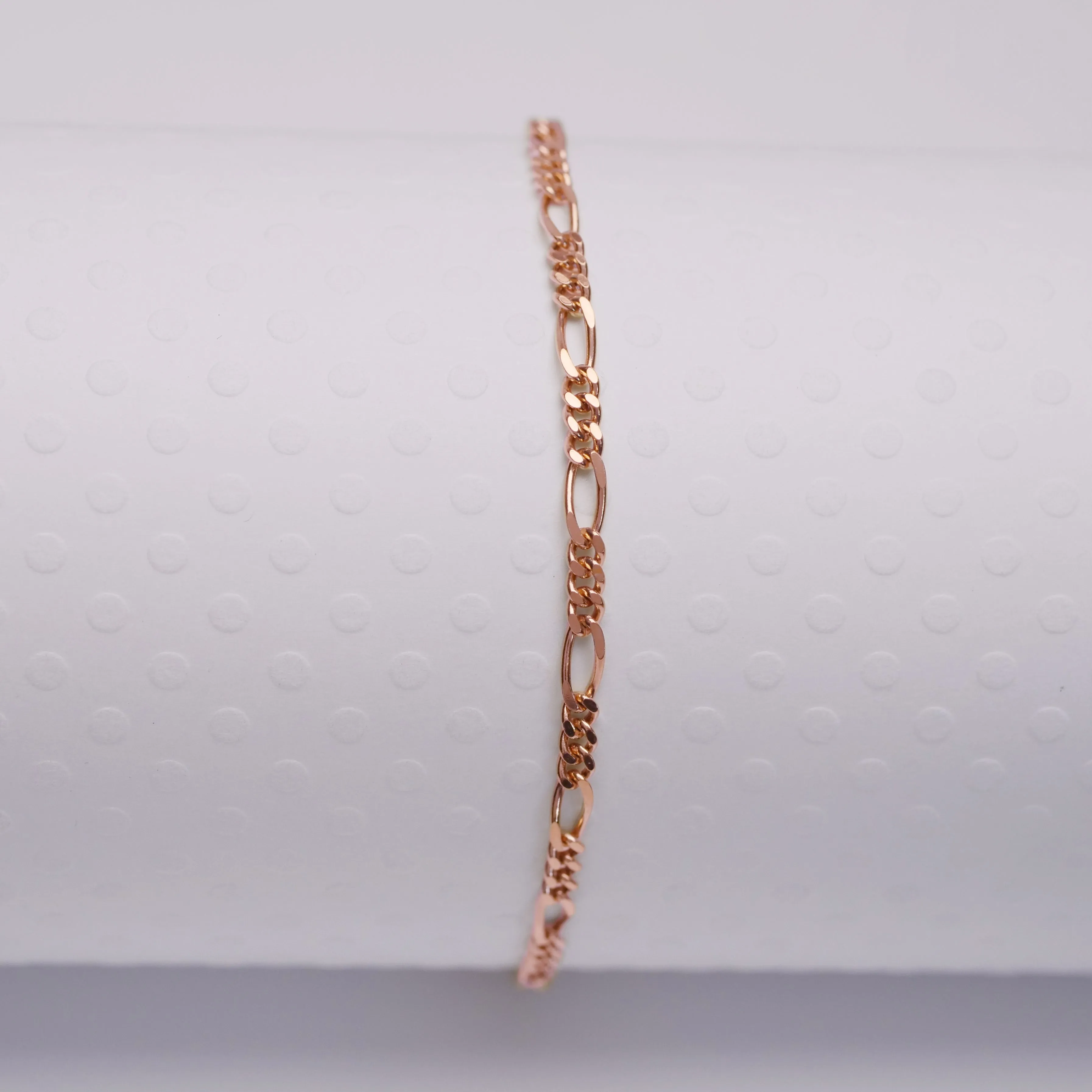 Dainty Figaro - Rose Gold Vermeil Anklet - ANK06 RG