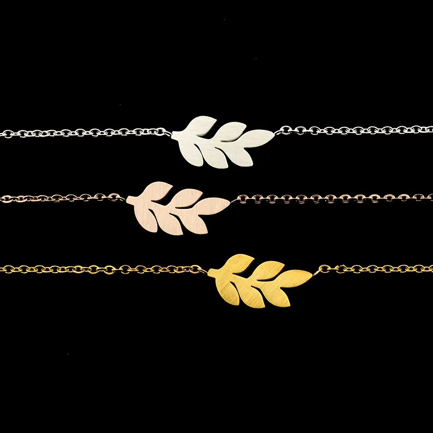 Delicate Leaf Anklets For Women Stainless Steel