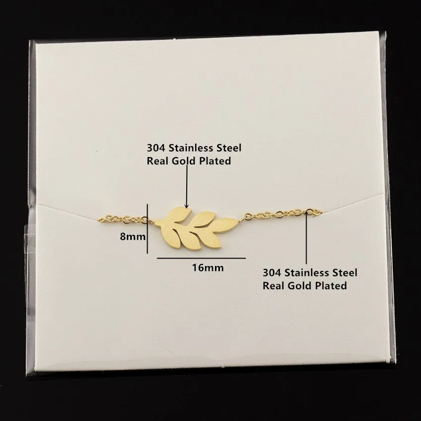 Delicate Leaf Anklets For Women Stainless Steel