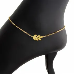 Delicate Leaf Anklets For Women Stainless Steel