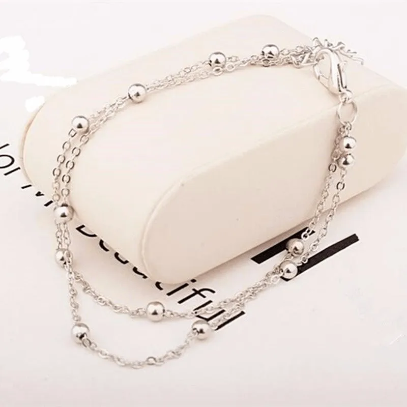 Double Chain Gold & Silver Ankle Bracelet