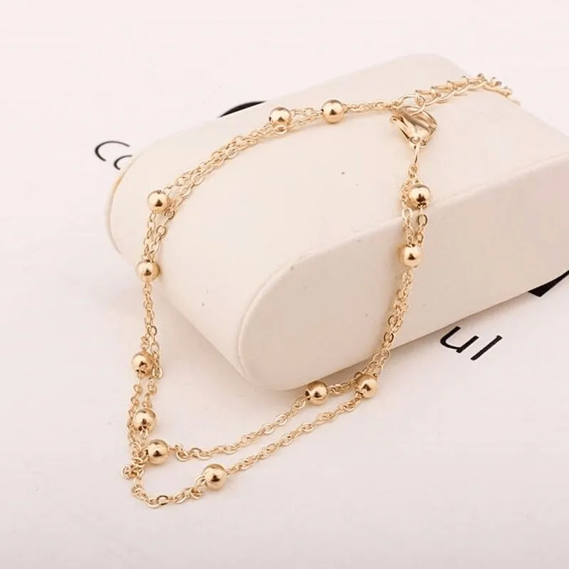 Double Chain Gold & Silver Ankle Bracelet