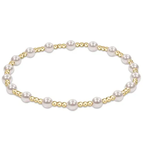 egirl Classic Sincerity Pattern 4mm Bead Bracelet - Pearl
