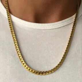Embossing Flat Snake Chain Necklace