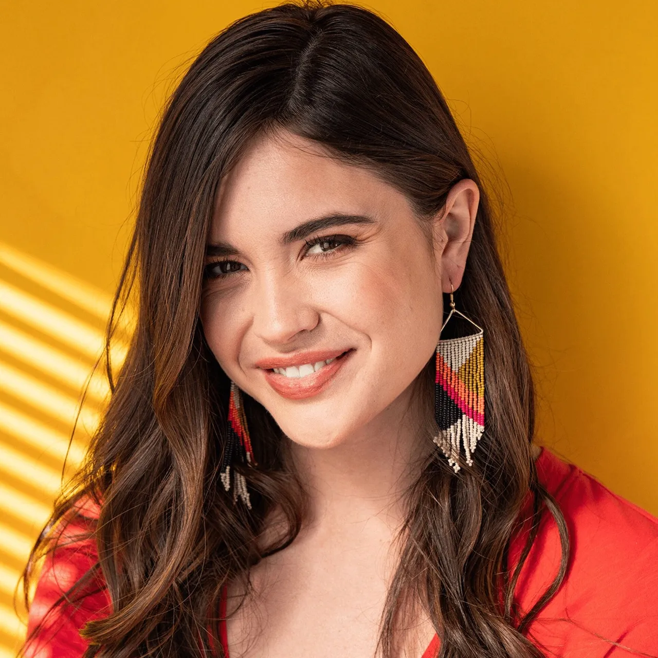 Emilie Arrow Beaded Fringe Earrings - Stripes & Angles