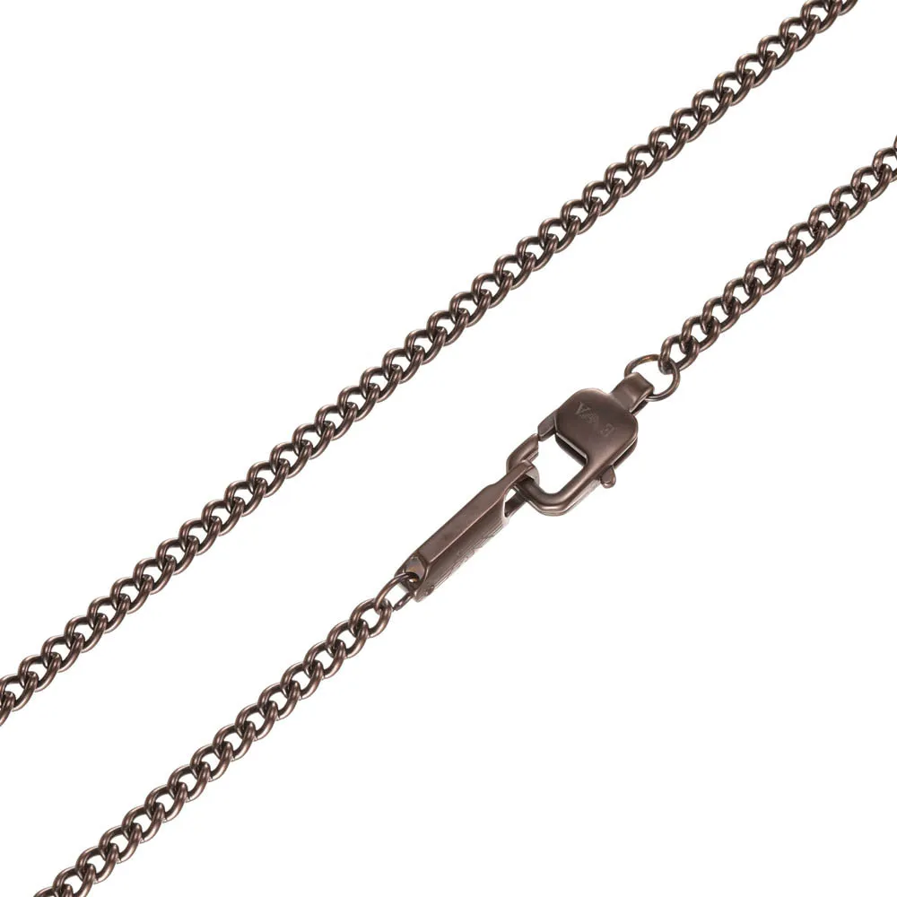 Emporio Armani Stainless Steel Brown And Black Pendant On Chain