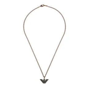 Emporio Armani Stainless Steel Brown And Black Pendant On Chain