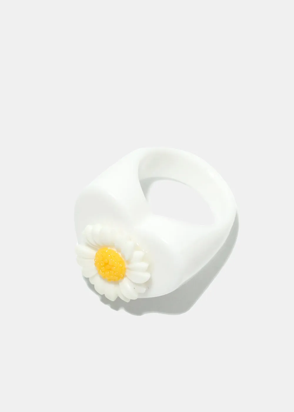 Flower on Heart Resin Ring