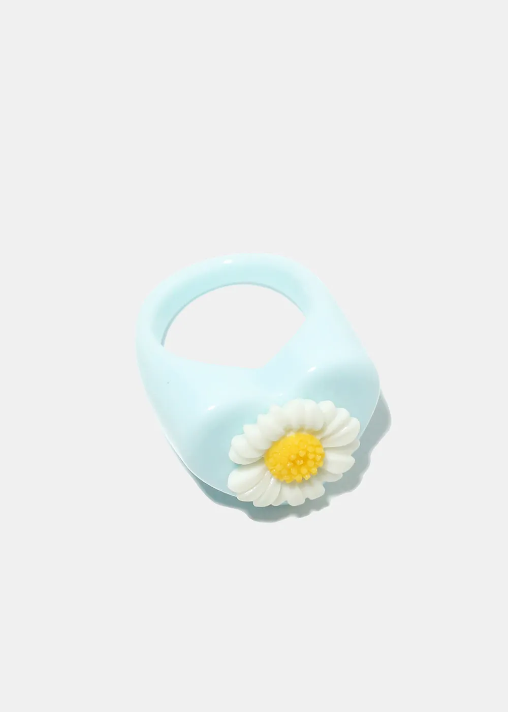 Flower on Heart Resin Ring