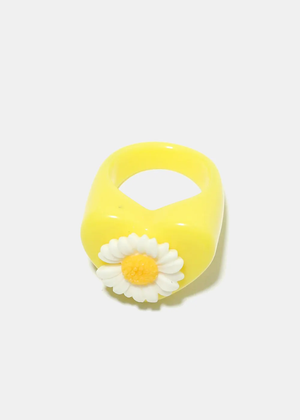 Flower on Heart Resin Ring