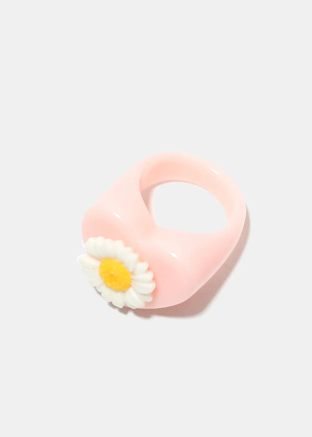 Flower on Heart Resin Ring