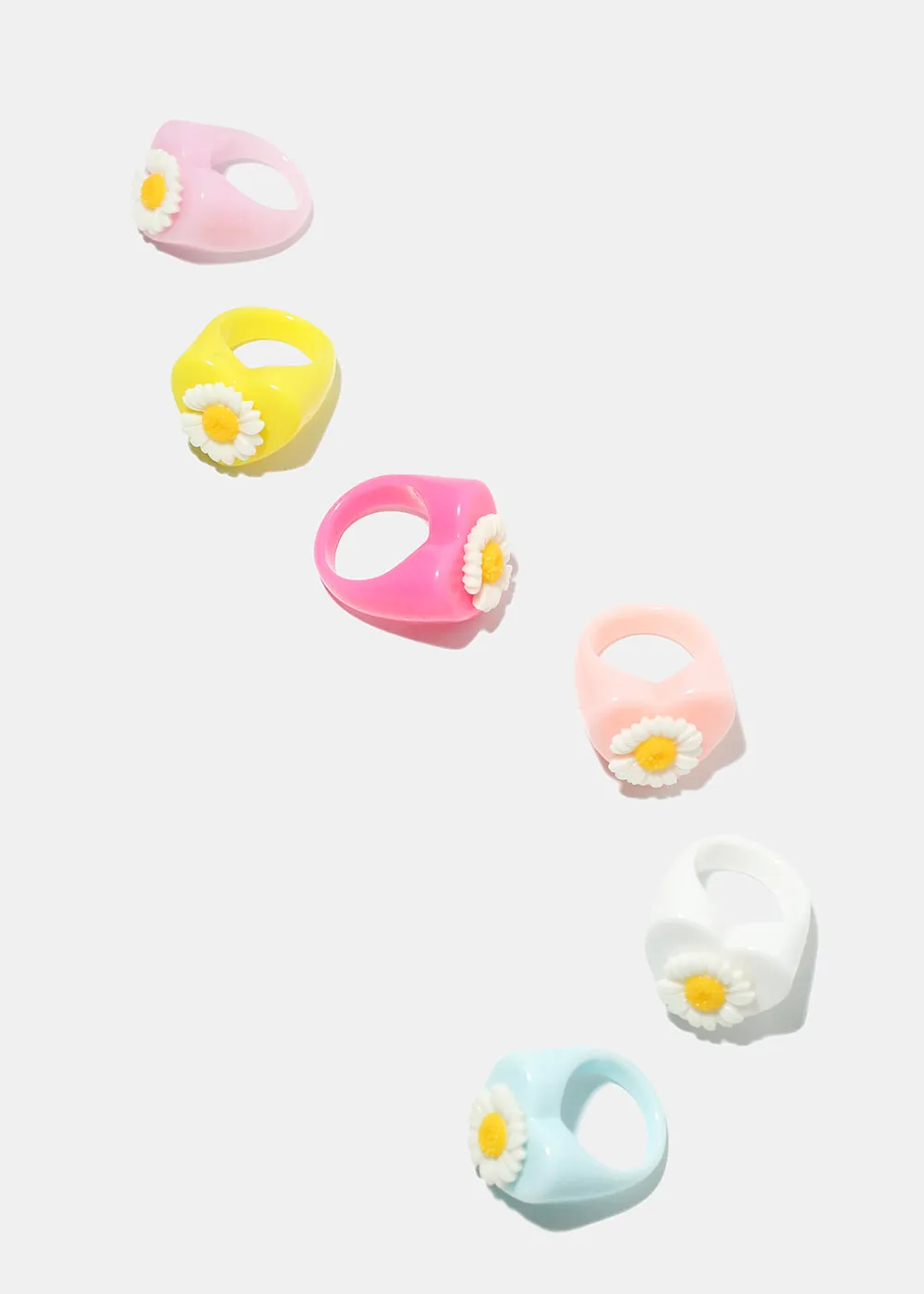 Flower on Heart Resin Ring