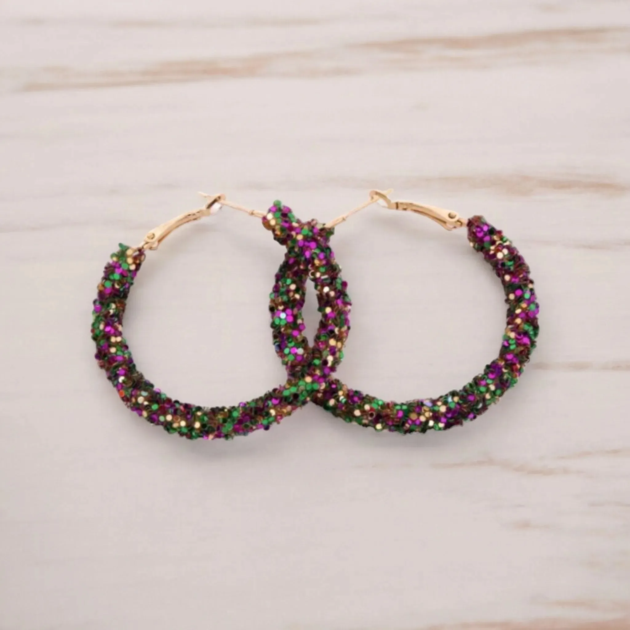 GameDay Glitter Hoop style Earrings