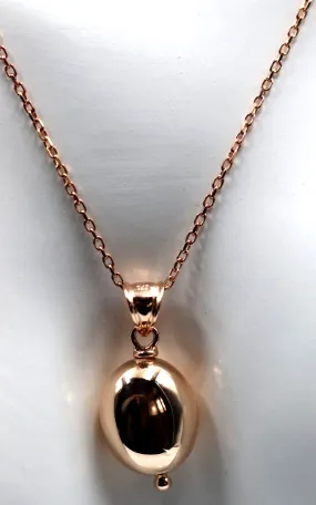 Genuine 9ct 9k Rose Gold 50cm Cable Necklace Chain   Oval Pendant
