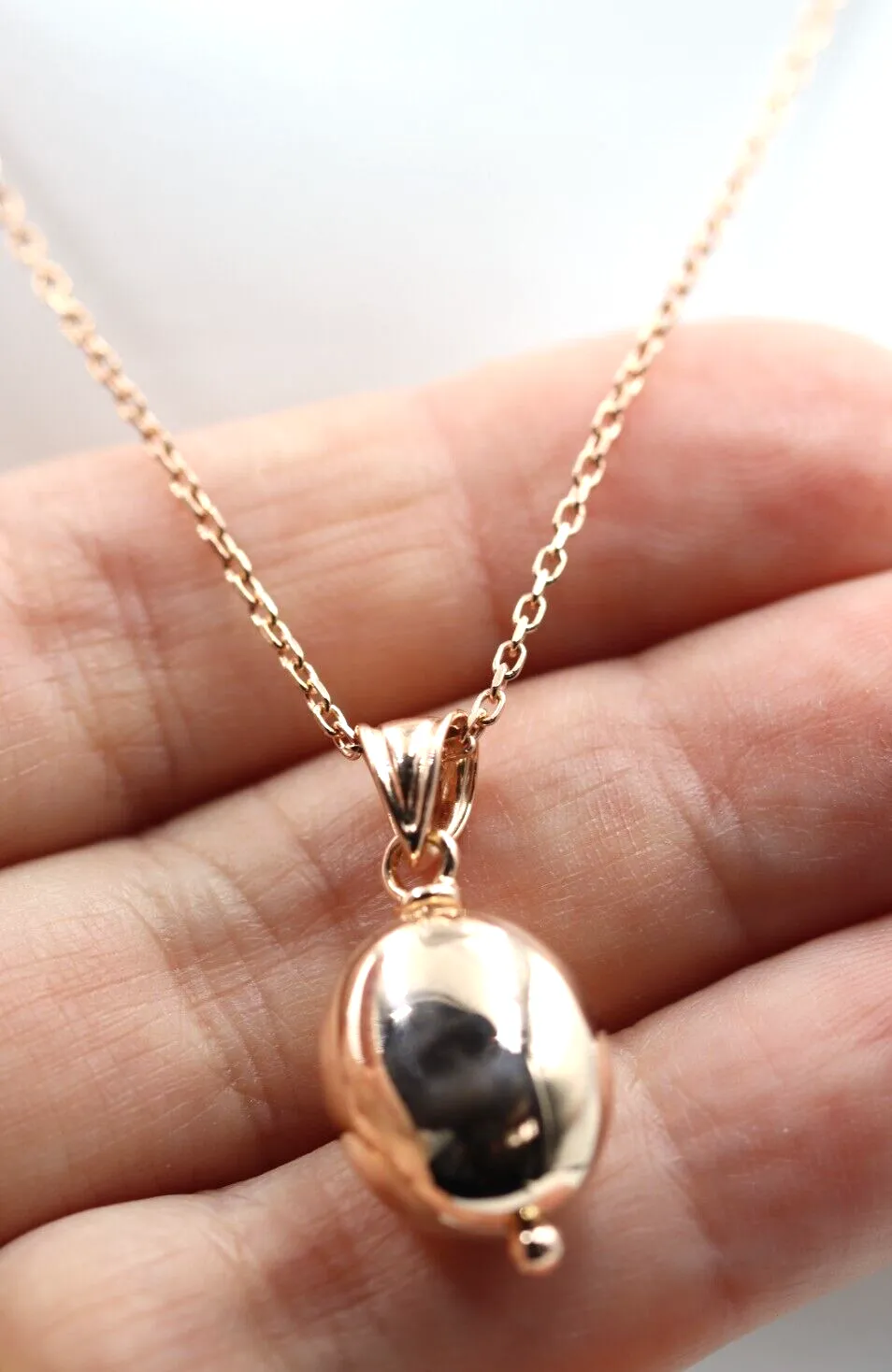 Genuine 9ct 9k Rose Gold 50cm Cable Necklace Chain   Oval Pendant