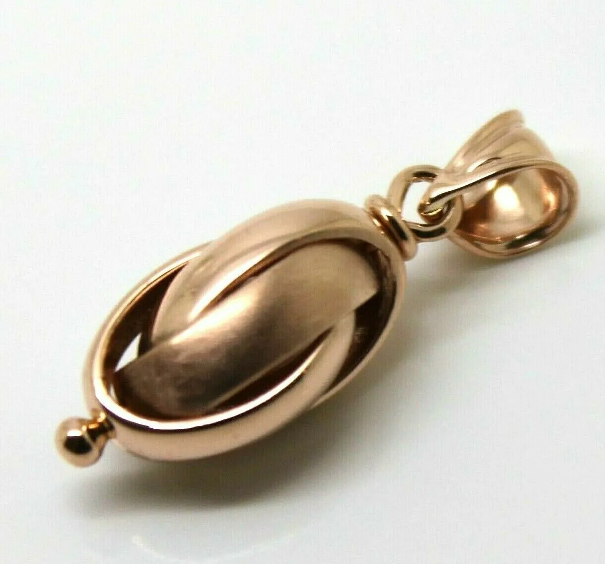 Genuine New 9ct 9k Yellow, Rose or White Gold Oval Belcher Ball Pendant Matt & Polished finish