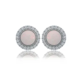 Georgini Opal Glow Marrinawi White Created Opal Earrings Silver