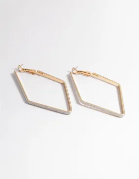 Glitter Paper Diamond Hoop Earrings