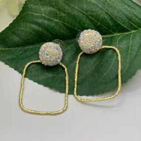 Glitter Top Hoop Earrings