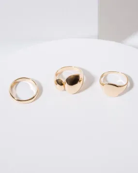 Gold Chunky Rings Pack