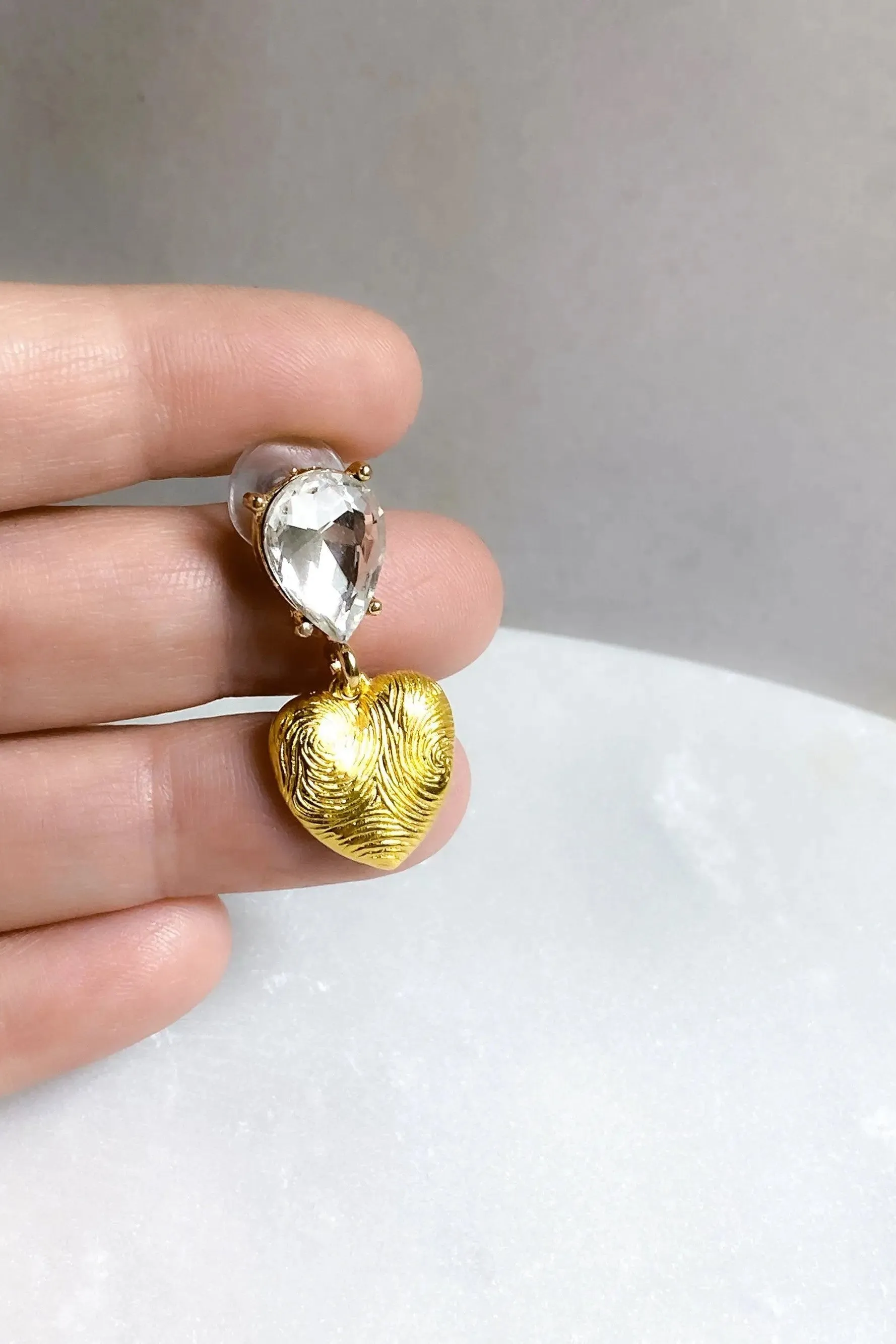 Gold Heart Earrings