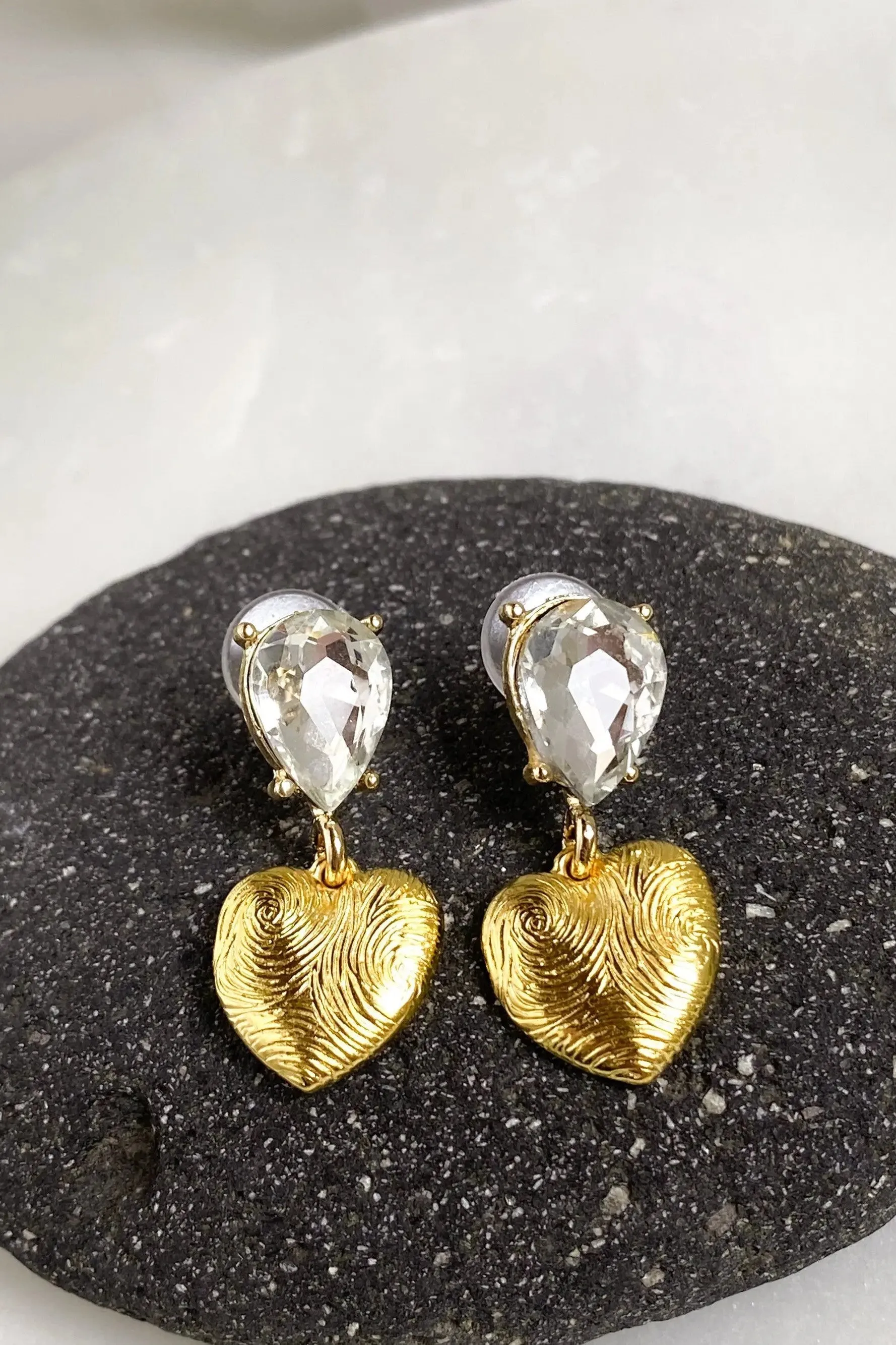 Gold Heart Earrings