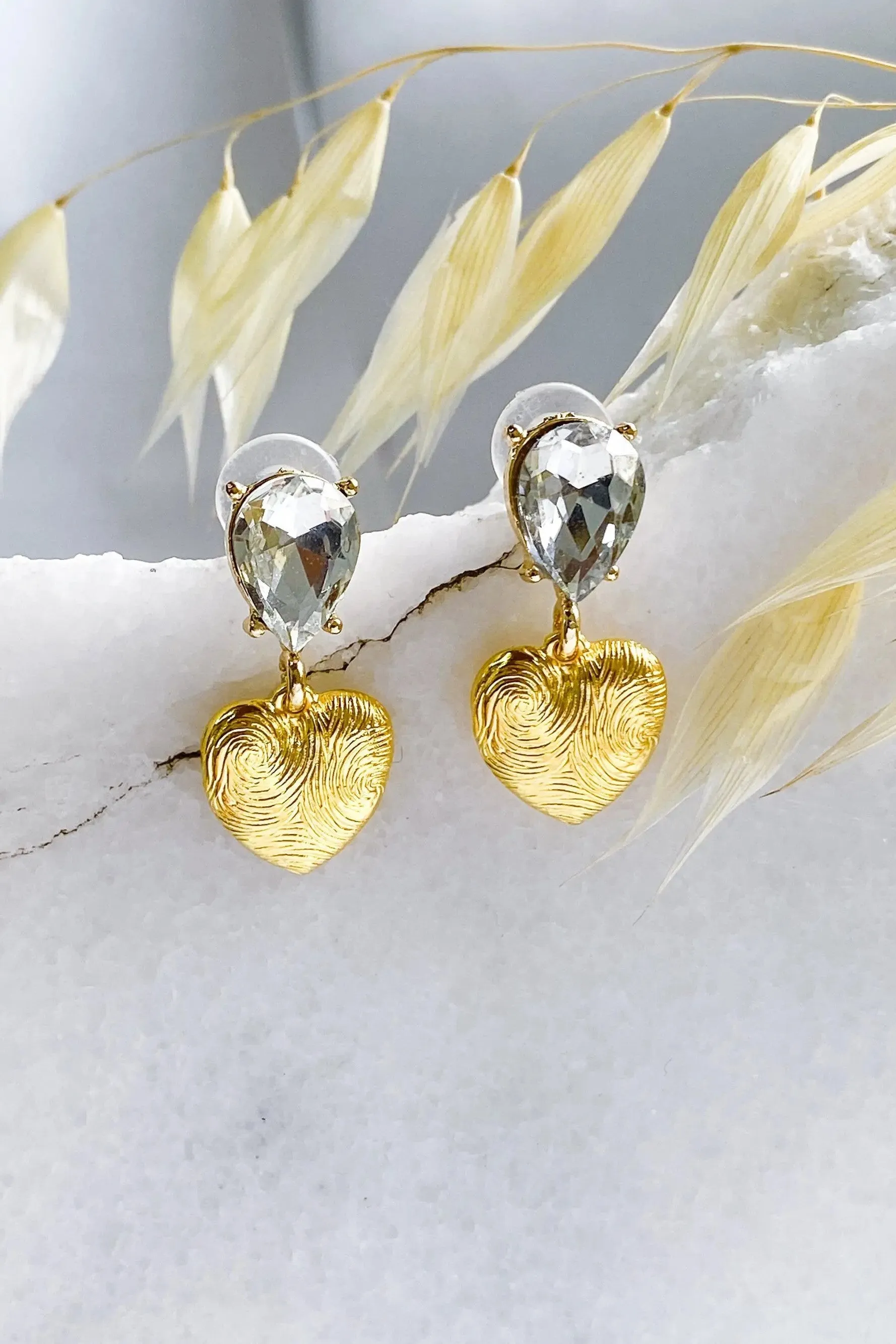 Gold Heart Earrings