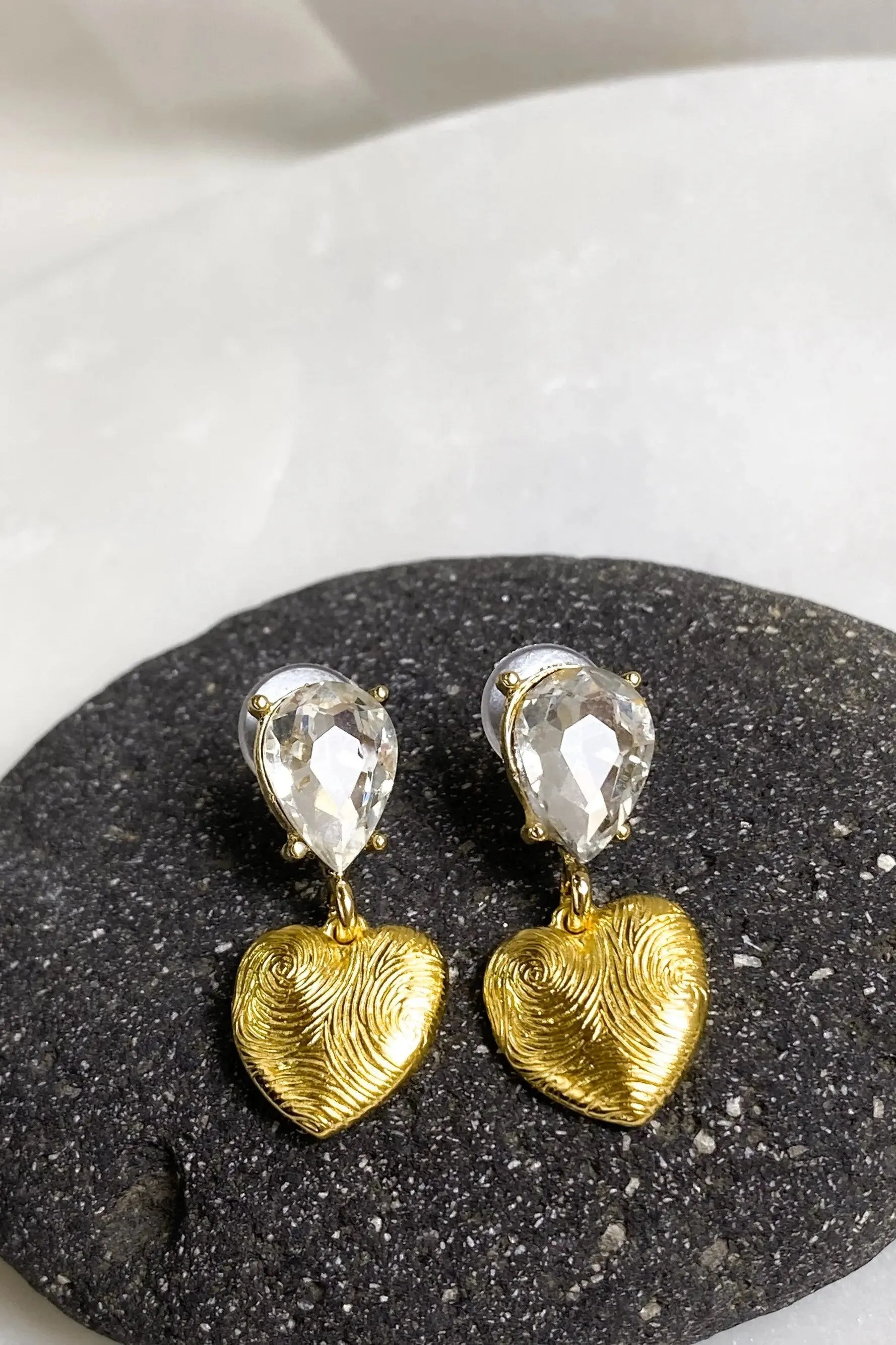 Gold Heart Earrings