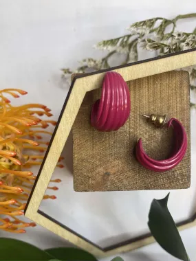 Graceful Magenta Seashell Earrings