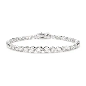Graduated Solitaire Bracelet Made In 14K White Gold