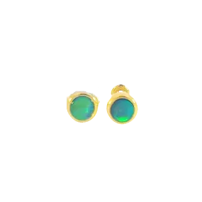 Handmade Opal Stud Earrings - Gold/Silver | Dainty & Cute | Crystal Fire Opal Jewelry | Gift for Her 3mm