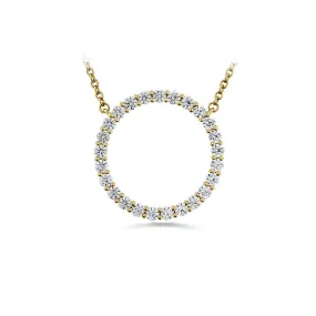 HEARTS ON FIRE 'SIGNATURE CIRCLE' 18CT YELLOW GOLD DIAMOND PENDANT LARGE