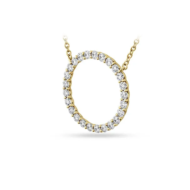 HEARTS ON FIRE 'SIGNATURE CIRCLE' 18CT YELLOW GOLD DIAMOND PENDANT LARGE