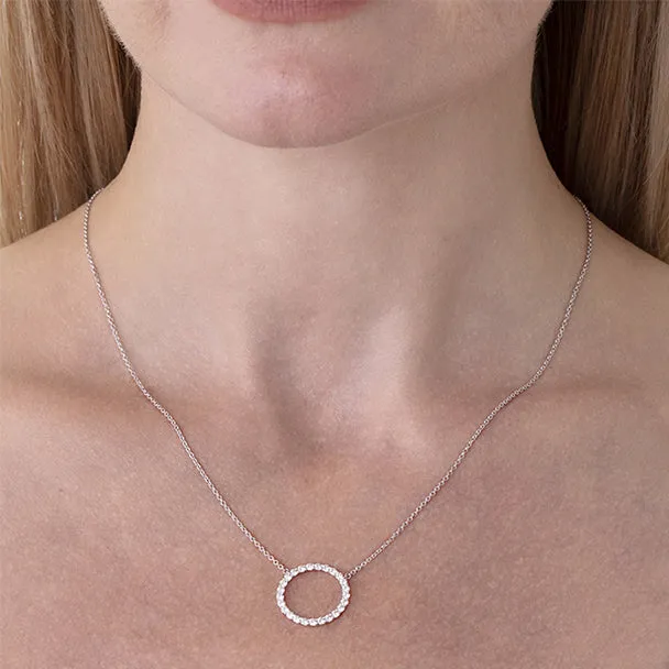 HEARTS ON FIRE 'SIGNATURE CIRCLE' 18CT YELLOW GOLD DIAMOND PENDANT LARGE