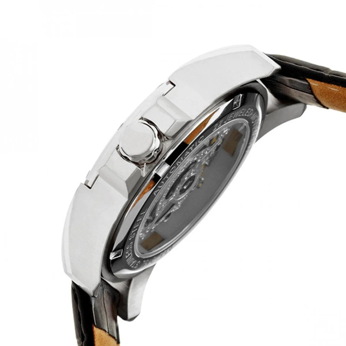 Heritor Automatic Armstrong Skeleton Leather-Band Watch