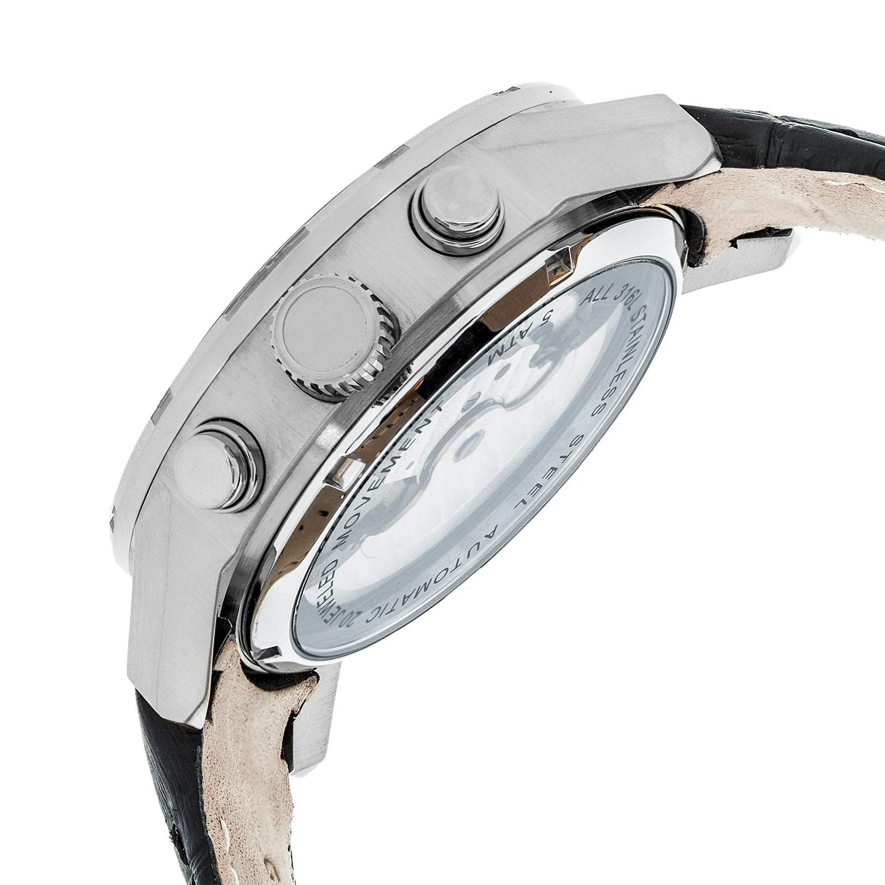 Heritor Automatic Hannibal Semi-Skeleton Leather-Band Watch