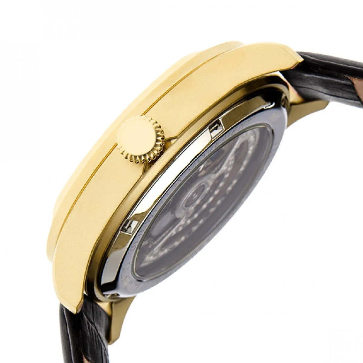 Heritor Automatic Odysseus Leather-Band Skeleton Watch