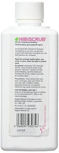Hibiscrub/Hibiwash Skin Wash - Antimicrobal Skin Cleanser 500ml