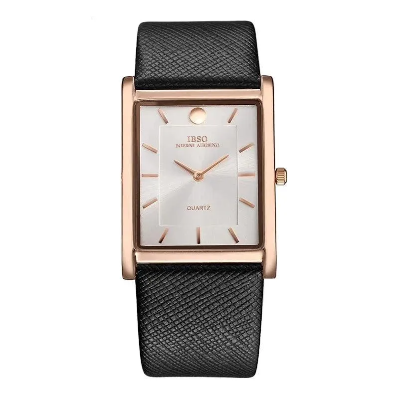 IBSO Men's Rectangle Ultra-thin Quartz Wallet Watches Gift Set For Him