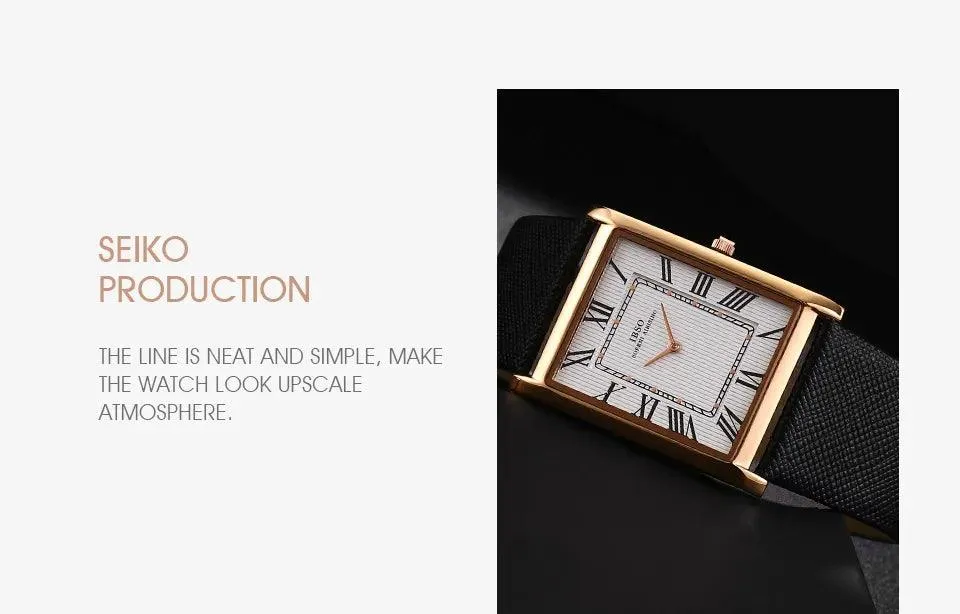 IBSO Ultra-Thin Rectangle Dial Men's Quartz Luxury Watches