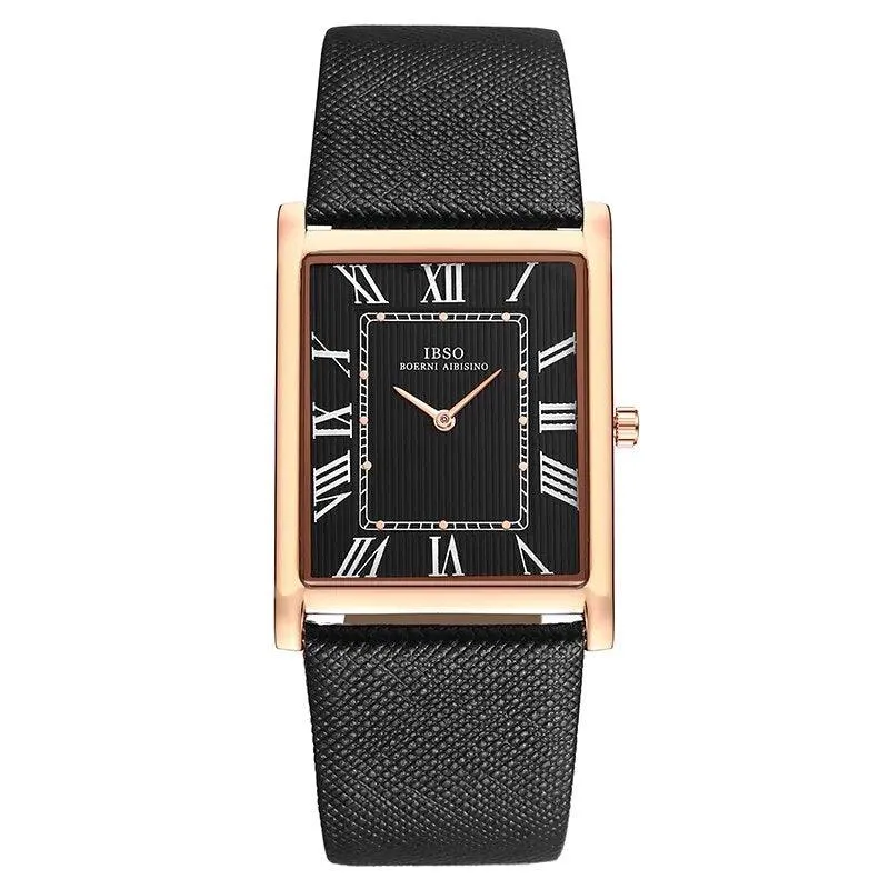 IBSO Ultra-Thin Rectangle Dial Men's Quartz Luxury Watches